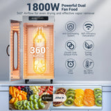 20-Tray WIFI Food Dehydrator Stainless Steel Quiet Visible Drying Process Energy Saving