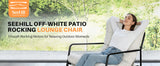 SEEHILL Outdoor Rocking Chair, Metal Patio Rocking Chair, Indoor Rocking Chair with Cushion, Papasan Rocking Lounge Chair, Comfy Modern Rocker Chair for Porch, Living Room