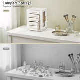360° Rotating Velvet Jewelry Organizer Box with 5 Drawers for rings earrings