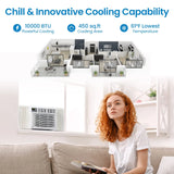 10,000 BTU Smart Window Air Conditioner with 3 Modes, Cools Up to 450 Sq.Ft