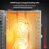 Commercial Grade Food Dehydrator Machine 110V 1500W Stainless Steel 20 Trays