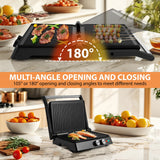 Electric Sandwich Maker Grill plate Panini 1800W Cooking Kitchen Appliances Breakfast