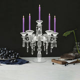 Crystal Candelabra, 7Arm Candlestick Holders Centerpiece, Wedding Party