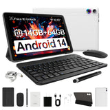 A7L 10.1 Inch Android14 Tablet 14GB RAM 64GB ROM Octa-Core Processor HD IPS WiFi Protective Case Pen Keyboard