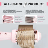 Smooth Style Heated Comb + Blow Dryer Brush,2-in-1 Hot Air Brush for One-Step Straightener