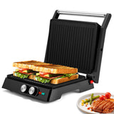 Electric Sandwich Maker Grill plate Panini 1800W Cooking Kitchen Appliances Breakfast