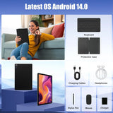 A7L 10.1 Inch Android14 Tablet 14GB RAM 64GB ROM Octa-Core Processor HD IPS WiFi Protective Case Pen Keyboard