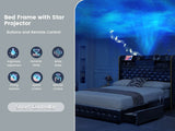 LED Bed Frame with Star Projector & Storage Drawers, Full Queen King Size