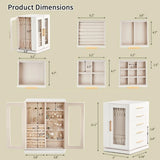 360° Rotating Velvet Jewelry Organizer Box with 5 Drawers for rings earrings