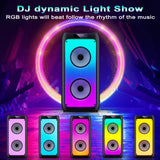 Wireless Bluetooth Speaker, Karaoke Machine with 2 Microphone, Home