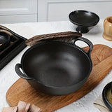 Cast iron flat-bottom pan, mini size, multi-functional, non-stick, durable cooking utensil