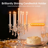 Crystal Candelabra, 7Arm Candlestick Holders Centerpiece, Wedding Party