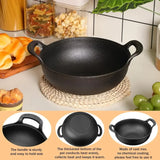 Cast iron flat-bottom pan, mini size, multi-functional, non-stick, durable cooking utensil