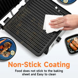 Electric Panini Press Griddle for Grilled Cheese Sandwich Maker 4-Slice Non-Stick