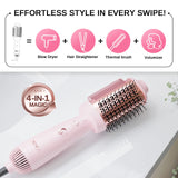 Smooth Style Heated Comb + Blow Dryer Brush,2-in-1 Hot Air Brush for One-Step Straightener