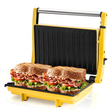 1000W Electric Sandwich Maker Panini Press Grill, Non-Stick, 110V US Plug, Yellow
