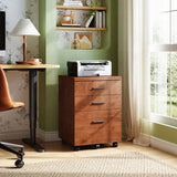 GALAXHERO 3 Drawer Wood File Cabinet Rolling Under Desk Filing Cabinet