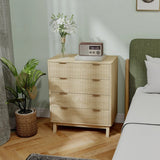 4 Drawer Dresser for Bedroom, Fluted Chest of Drawers