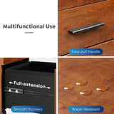 GALAXHERO 3 Drawer Wood File Cabinet Rolling Under Desk Filing Cabinet