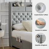 LED Bed Frame with Star Projector & Storage Drawers, Full Queen King Size