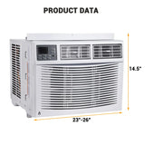 10,000 BTU Smart Window Air Conditioner with 3 Modes, Cools Up to 450 Sq.Ft