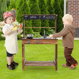 Kids Mud Kitchen Play Kitchen w/ Blackboard Stoves