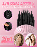 Ionic Hair Straightener Brush, 4 Temps & 30s Heating&Auto-Off, Anti-Scald Ceramic Straightening Comb