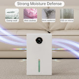 Dehumidifier for Home, 120 oz Water Tank w/ 7 Colors LED Light, 1,000 Sq. ft