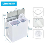 Twin Tub Portable Washing Machine with Timer Control