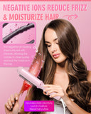 Ionic Hair Straightener Brush, 4 Temps & 30s Heating&Auto-Off, Anti-Scald Ceramic Straightening Comb