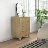 4 Drawer Dresser for Bedroom, Fluted Chest of Drawers