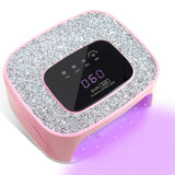 Rechargeable UV/LED Nail Lamp with Auto Sensor, Portable Cordless Gel Nail Dryer Light 4 Timings & Diamond LCD Screen, UV Light for Gel