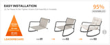 SEEHILL Outdoor Rocking Chair, Metal Patio Rocking Chair, Indoor Rocking Chair with Cushion, Papasan Rocking Lounge Chair, Comfy Modern Rocker Chair for Porch, Living Room