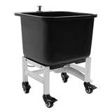 Freestanding Floor Commercial Mop Sink with Rollers, Plastic Mop Sink Service Basin with Drain Botton,