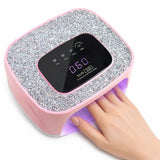 Rechargeable UV/LED Nail Lamp with Auto Sensor, Portable Cordless Gel Nail Dryer Light 4 Timings & Diamond LCD Screen, UV Light for Gel