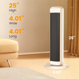 AIRMATE 25" Space Heater for Indoor Use Large Room with Thermostat