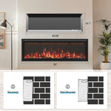 50in Electric Fireplace Wall Mounted Recessed Fireplace Electric w Remote