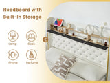 LED Bed Frame with Star Projector & Storage Drawers, Full Queen King Size