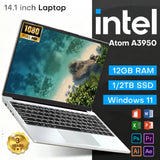2026 New Laptop Computer Windows 11 Pro Intel Atom A3950 2025 Notebook