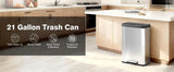 21 Gallon/80 Liter Kitchen Trash Can with Lid, Stainless Steel Garbage Can