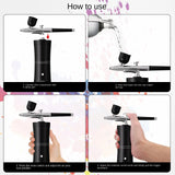 1 Whole Set Airbrush Spray Gun with Tube, Mini Air Pump Set, Airbrush Spray Gun for Nail Art,