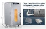 20-Tray WIFI Food Dehydrator Stainless Steel Quiet Visible Drying Process Energy Saving