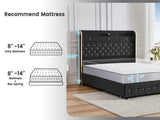 LED Bed Frame with Star Projector & Storage Drawers, Full Queen King Size