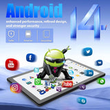 A7L 10.1 Inch Android14 Tablet 14GB RAM 64GB ROM Octa-Core Processor HD IPS WiFi Protective Case Pen Keyboard