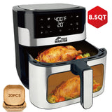 8.5QT Family Size Digital Air Fryers, BPA-Free, Smart Touchscreen with 8-Preset, Air Frying, Reheat Leftovers, Party Food