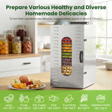 Commercial Food Dehydrator Machine, 1500W Jerky Dehydrators 20 Stainless Steel