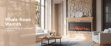60 Inch Wide Recessed & Wall Mounted Electric Fireplace Heater with Alexa