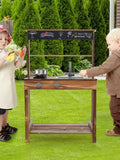 Kids Mud Kitchen Play Kitchen w/ Blackboard Stoves