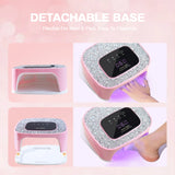 Rechargeable UV/LED Nail Lamp with Auto Sensor, Portable Cordless Gel Nail Dryer Light 4 Timings & Diamond LCD Screen, UV Light for Gel