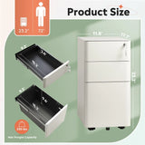 GALAXHERO 3-Drawer File Cabinet Vertical Filing Cabinet Slim Storage for Legal Letter